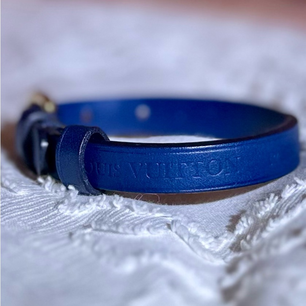 Authentic Louis Vuitton “Stamp It” Bracelet in Navy
